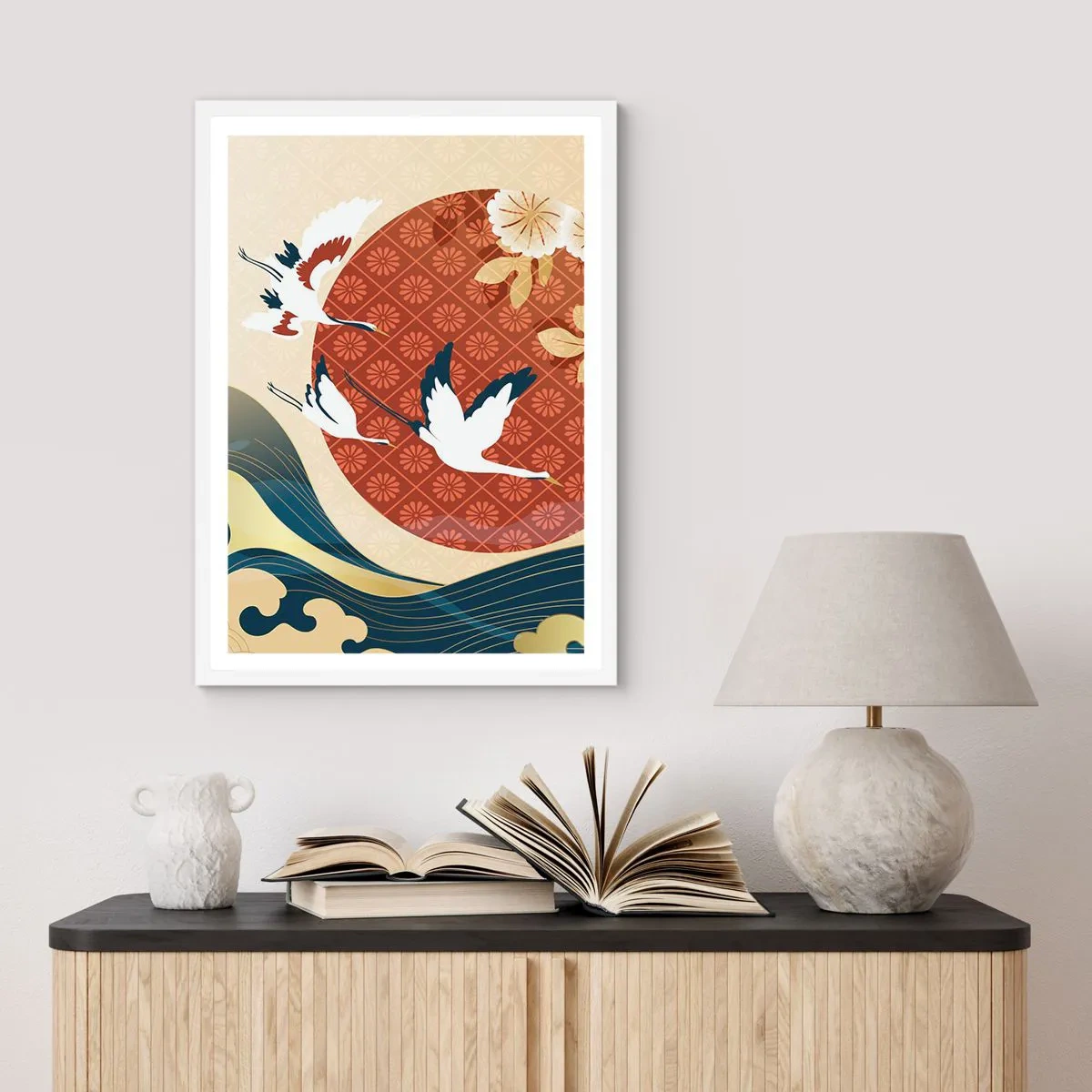 Affisch i vit ram - Japansk saga - 30x40 cm