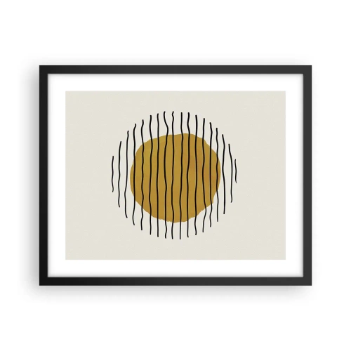 Affisch i svart ram - Abstraktion som darrar av glöd - 50x40 cm