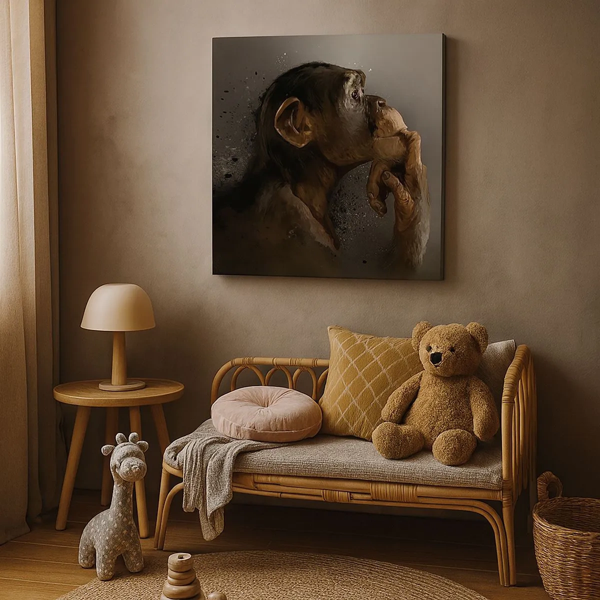 Canvastavla - Bild på duk - Säkert en tänkare - 30x30 cm