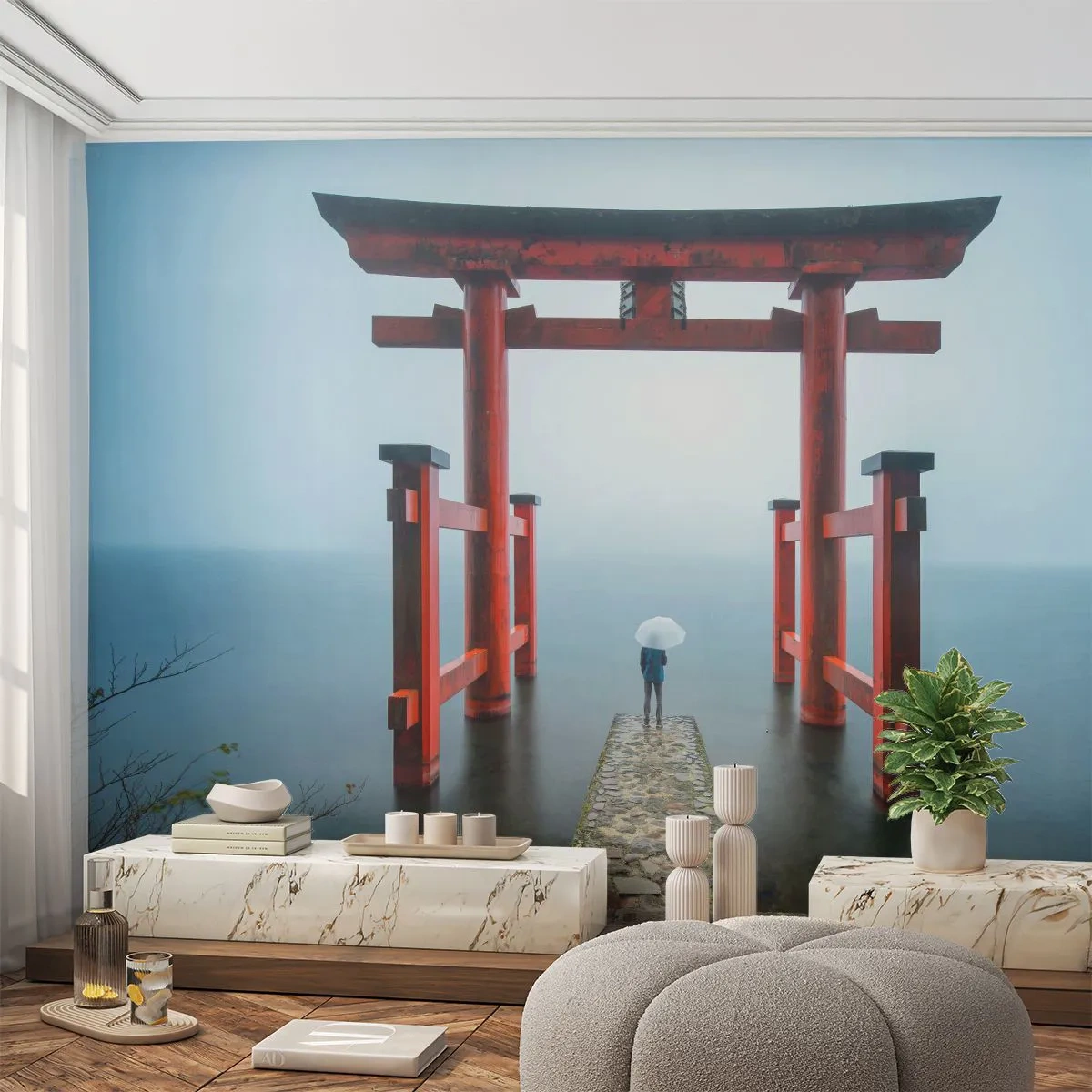 Fototapet Standard Eco - Japansk begrundan - Asien, Hakone tempel, Japan - 400x280 cm