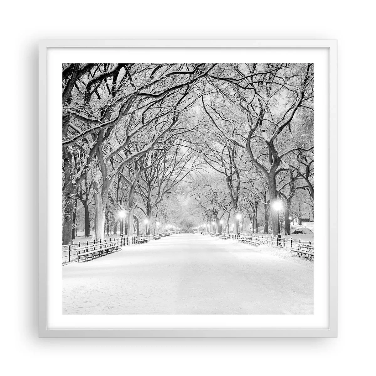 Affisch i vit ram - De fyra årstiderna - vinter - 60x60 cm