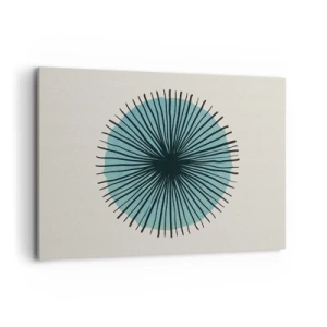 Canvastavla - Bild på duk - Radier mot blått - 100x70 cm