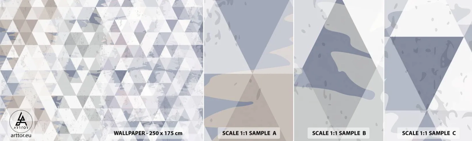Fototapet Prov Standard Eco - Trianglar - Abstraktion, Bit, Trianglar - 100x30 cm