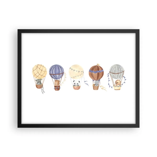 Affisch i svart ram - Vänner på en resa - 50x40 cm