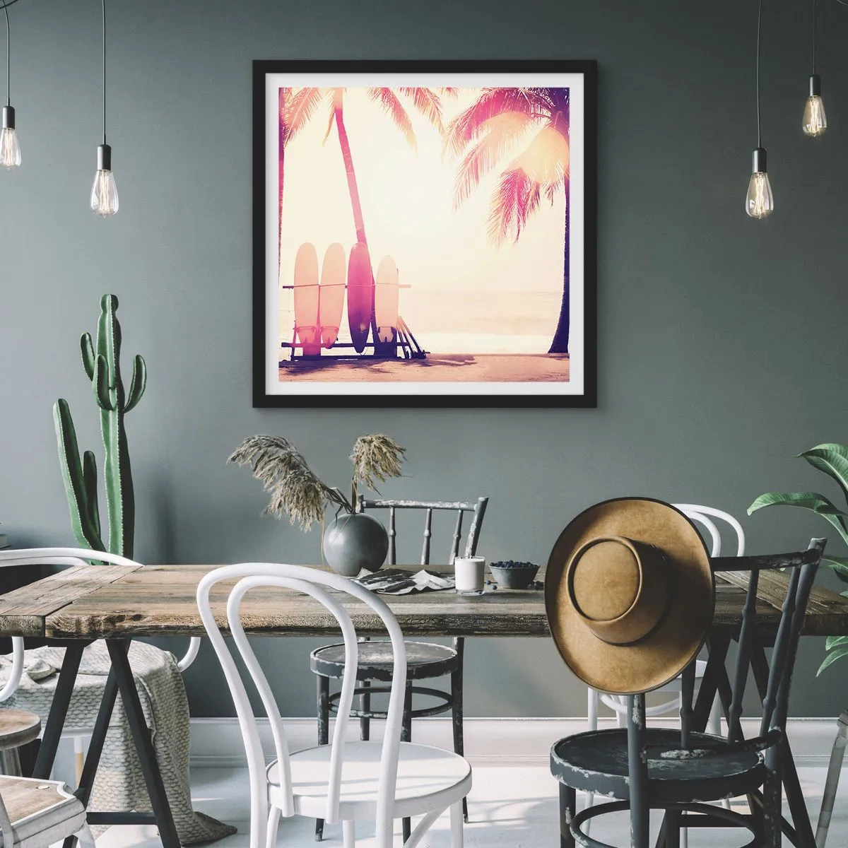 Affisch i svart ram - Det blir en underbar dag - 40x40 cm