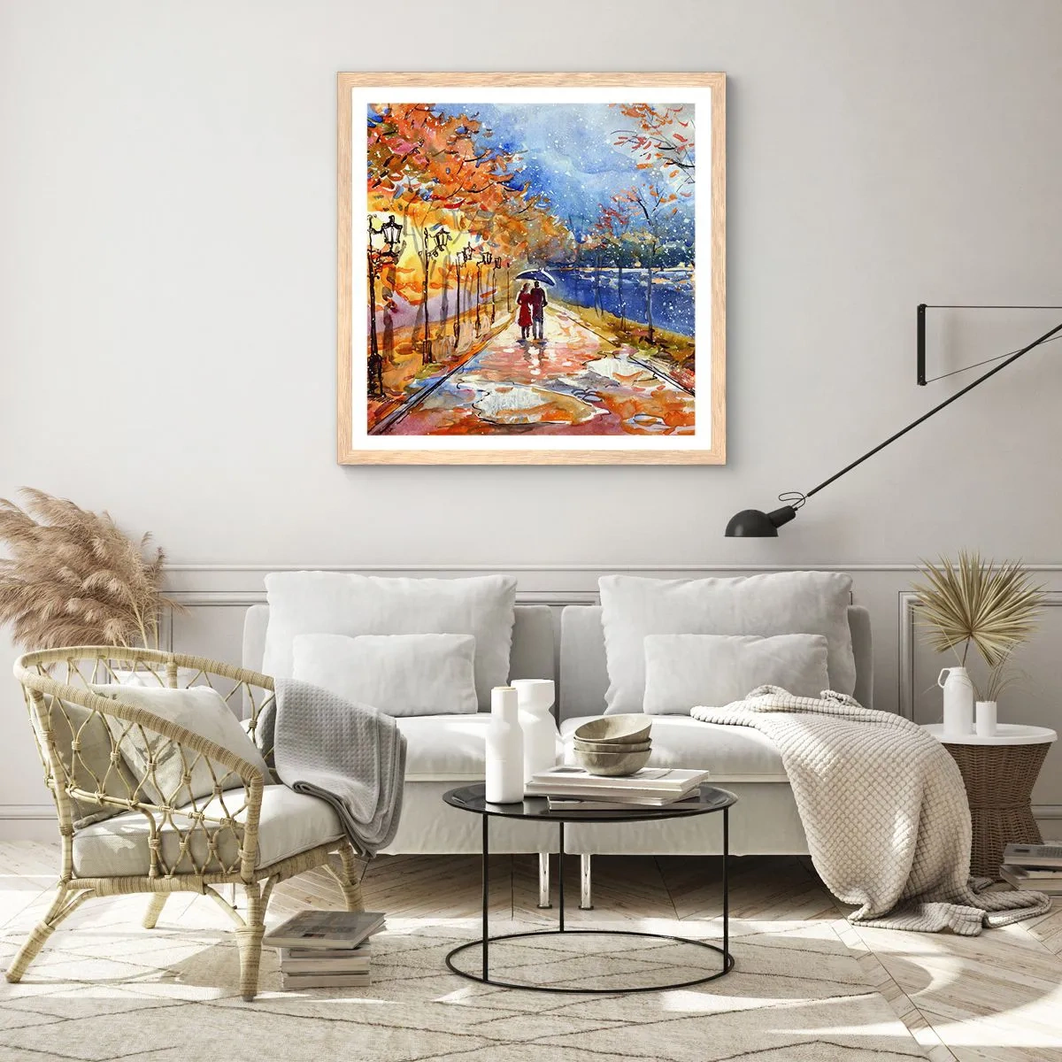 Affisch i ram av ljusek - Tillsammans mot tidens gräns - 40x40 cm