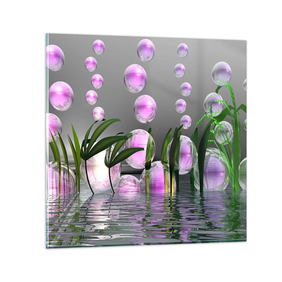 Glastavla - Bild på glas - Tankeväckande komposition av lätthet och liv - 50x50 cm