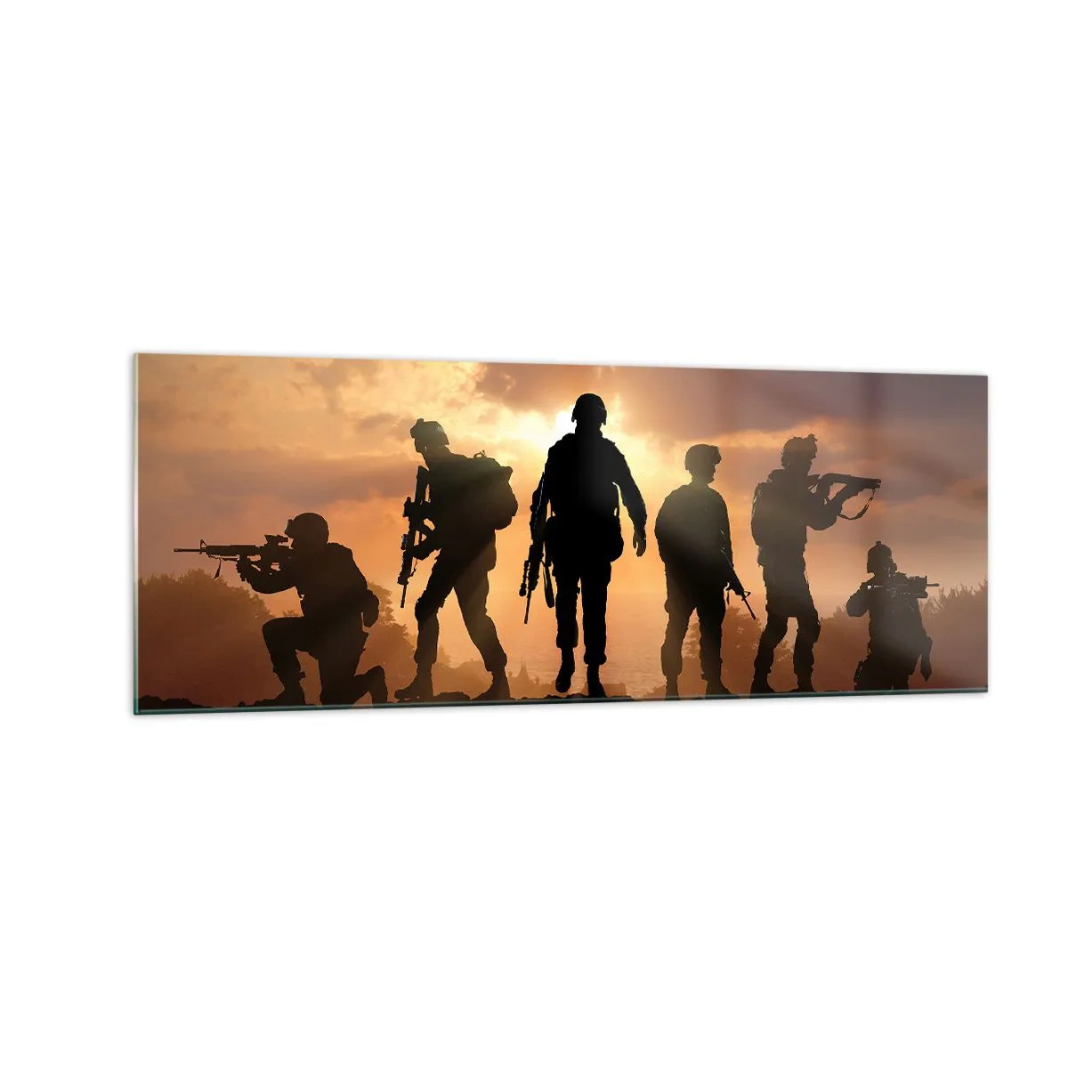 Glastavla - Bild på glas - Brothers in arms - 140x50 cm