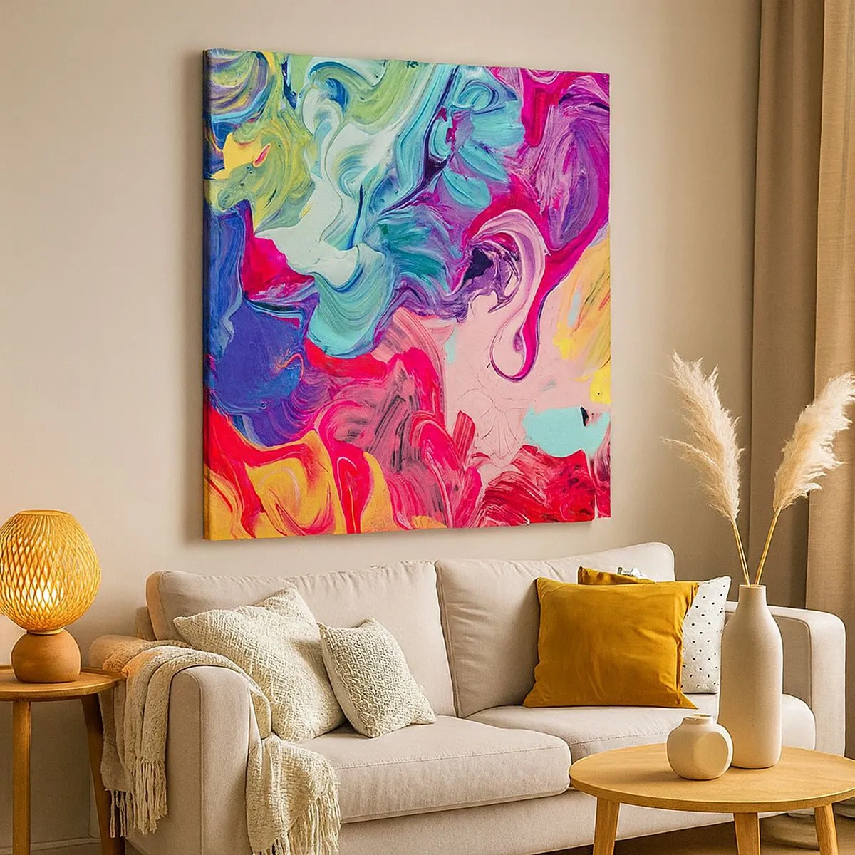 Canvastavla - Bild på duk - Färgerna föds - 30x30 cm