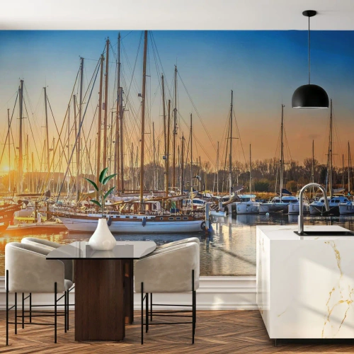 Självhäftande Fototapet Deluxe Sticker - Vinden måste också sova - Landskap, Marina, Segelbåt - 200x140 cm