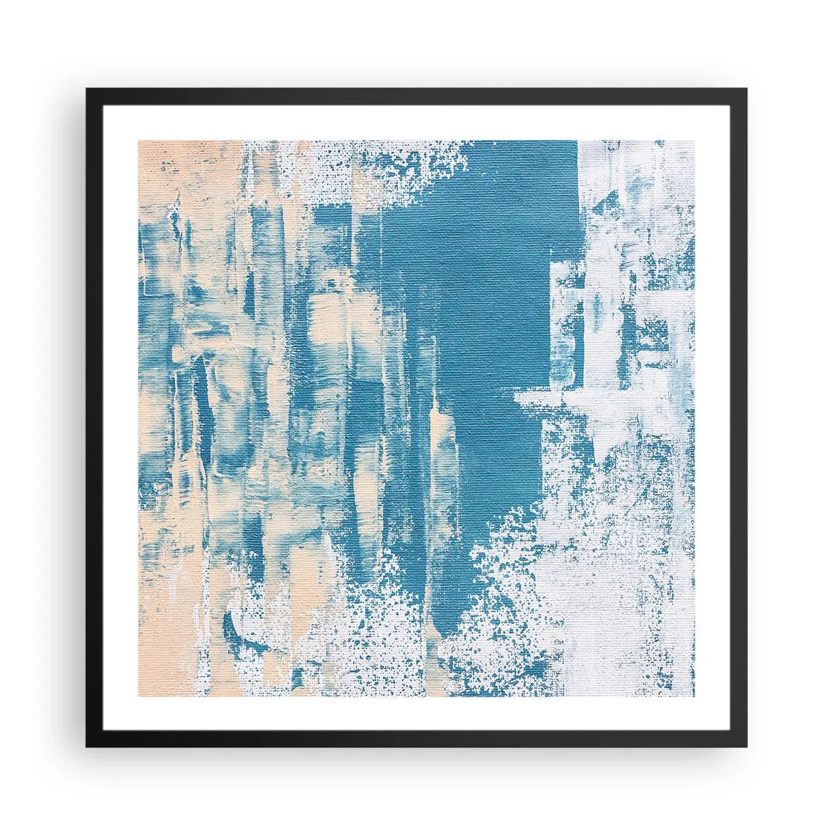 Affisch i svart ram - Genom istapp - 60x60 cm