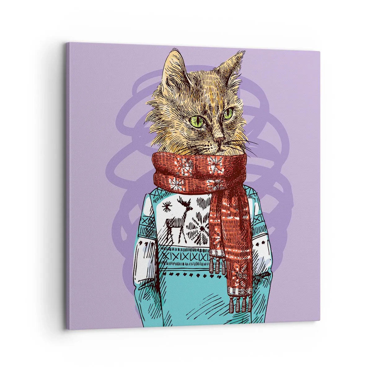 Canvastavla - Bild på duk - Mästerkatten - 60x60 cm