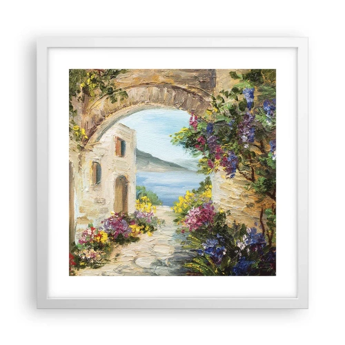 Affisch i vit ram - Kustprovinsens charm - 40x40 cm