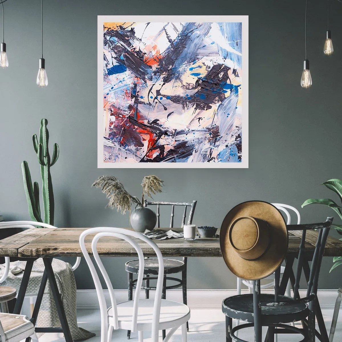 Affisch - Abstraktionen galna dans - 40x40 cm