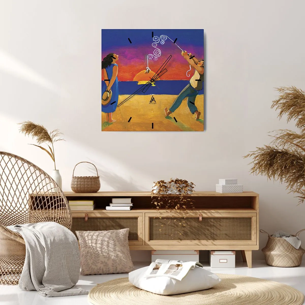 Väggklocka - Klocka på glas - Mer än en stjärna från himlen - 30x30 cm