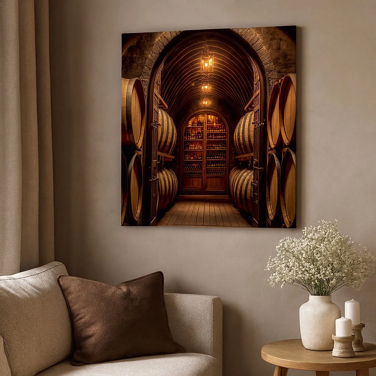 Canvastavla - Bild på duk - Stämningsfull källare - 30x30 cm