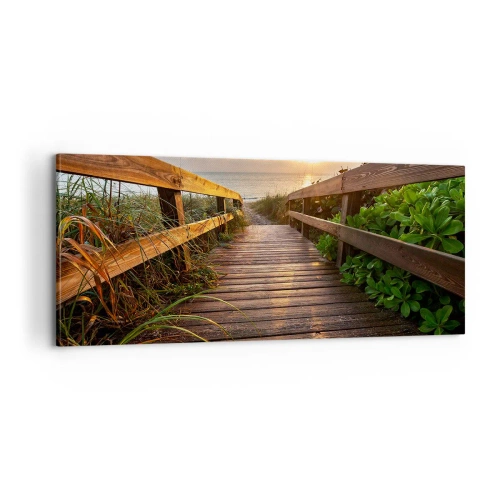 Canvastavla - Bild på duk - Direkt till stranden - 100x40 cm