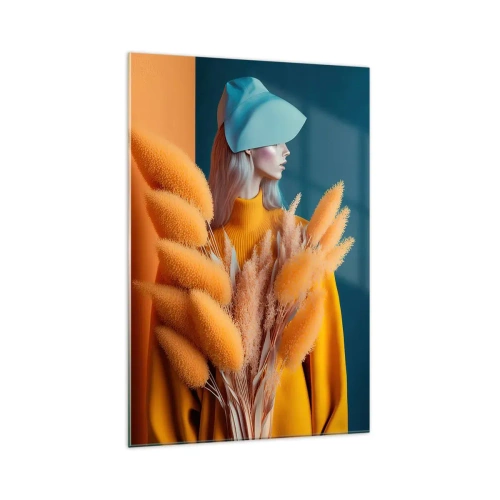 Glastavla - Bild på glas - Fluffigt porträtt - 70x100 cm