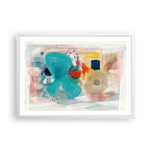 Affisch i vit ram - Ett färgglatt spel - 70x50 cm