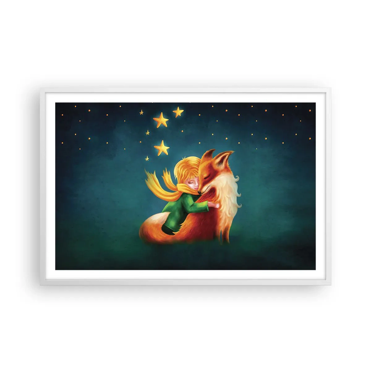 Affisch i vit ram - Lilla prinsen - 91x61 cm