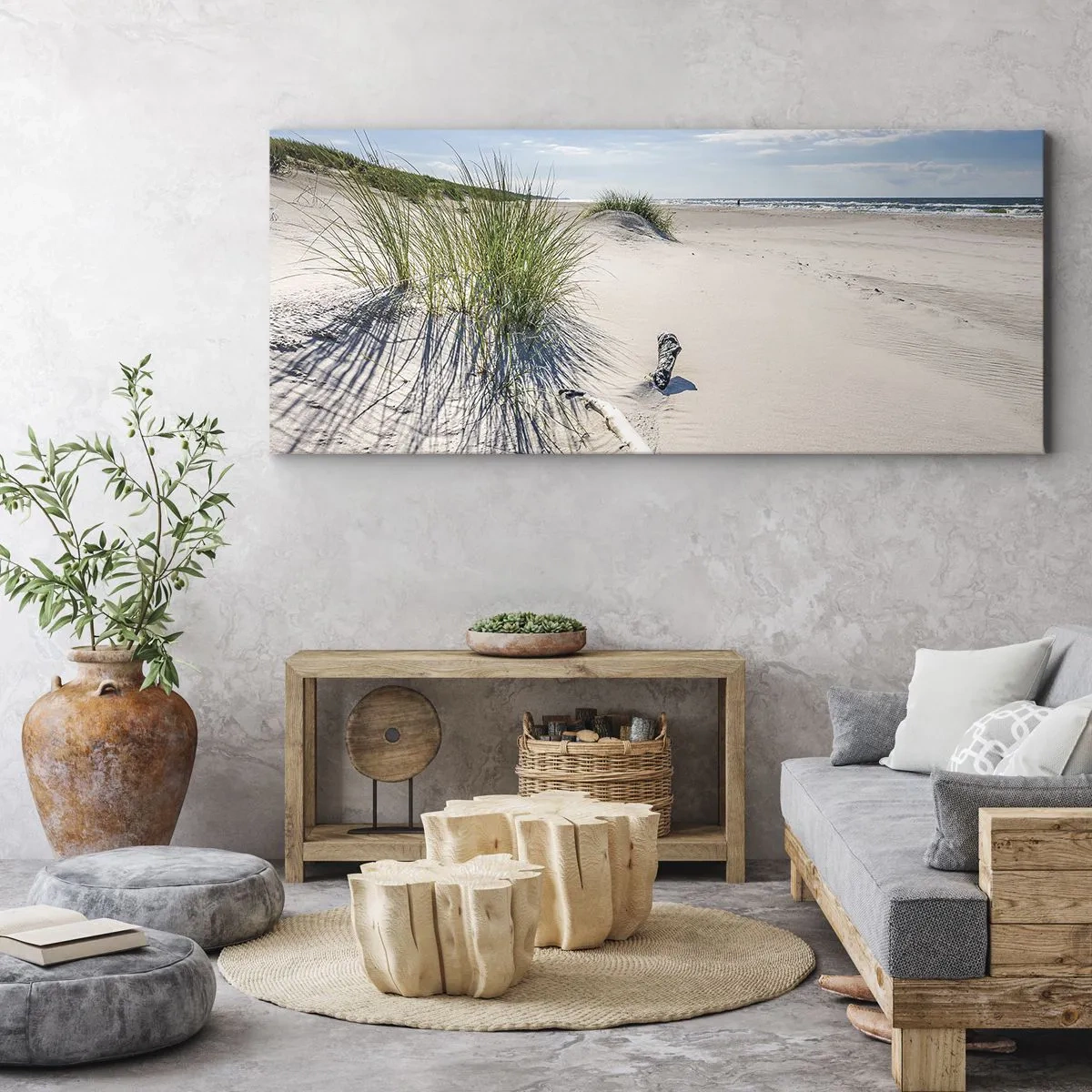 Canvastavla - Bild på duk - Vackrast? Östersjöstrand - 140x50 cm