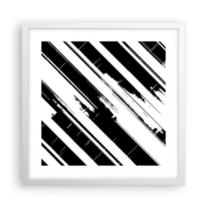 Affisch i vit ram - Intensiv och dynamisk komposition - 40x40 cm