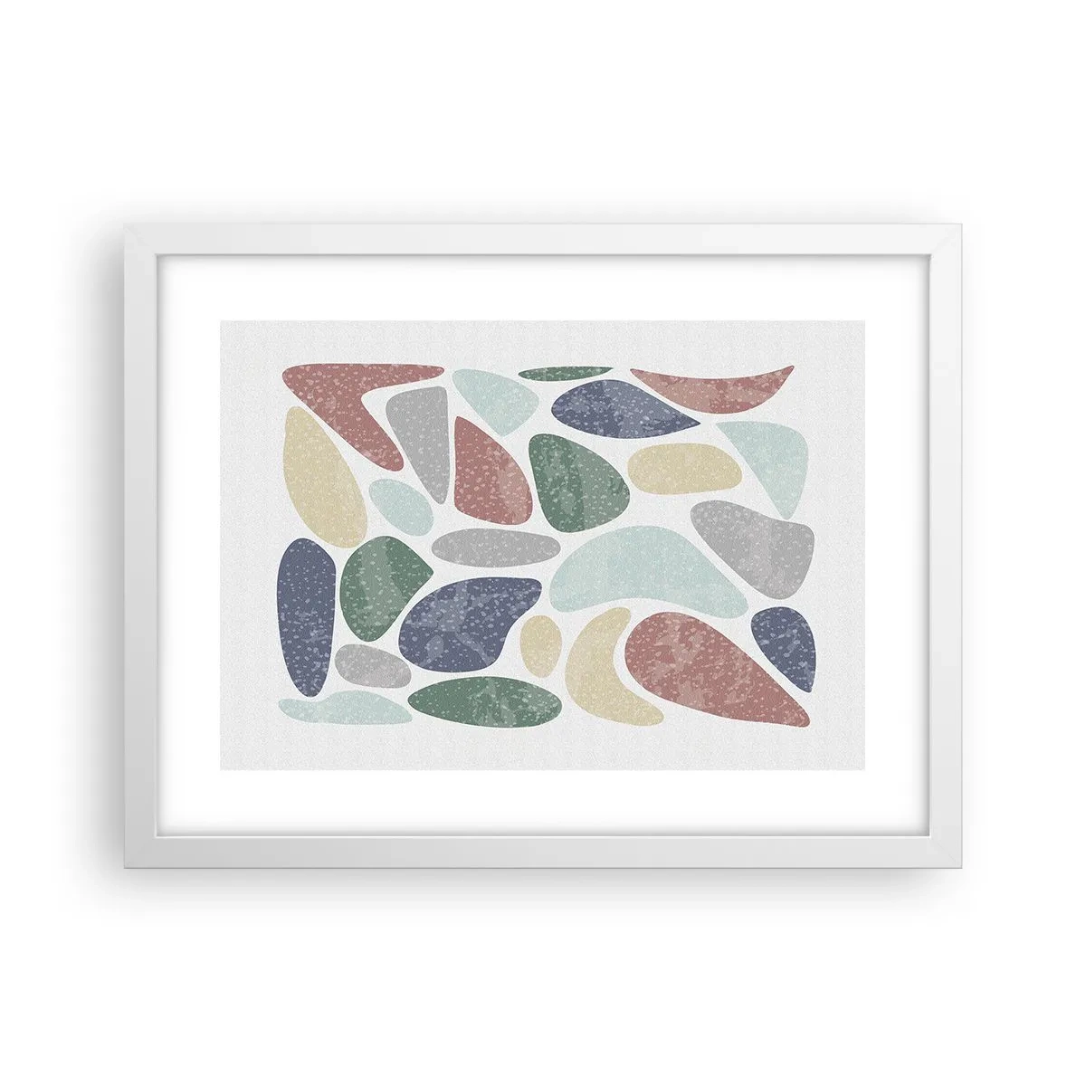 Affisch i vit ram - Mosaik av pulveriserade färger - 40x30 cm