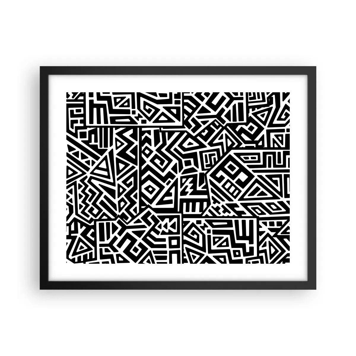 Affisch i svart ram - Prekolumbisk komposition - 50x40 cm