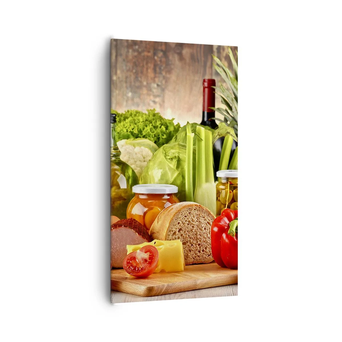 Canvastavla - Bild på duk - Rökt, ugnstekt, marinerad - 65x120 cm