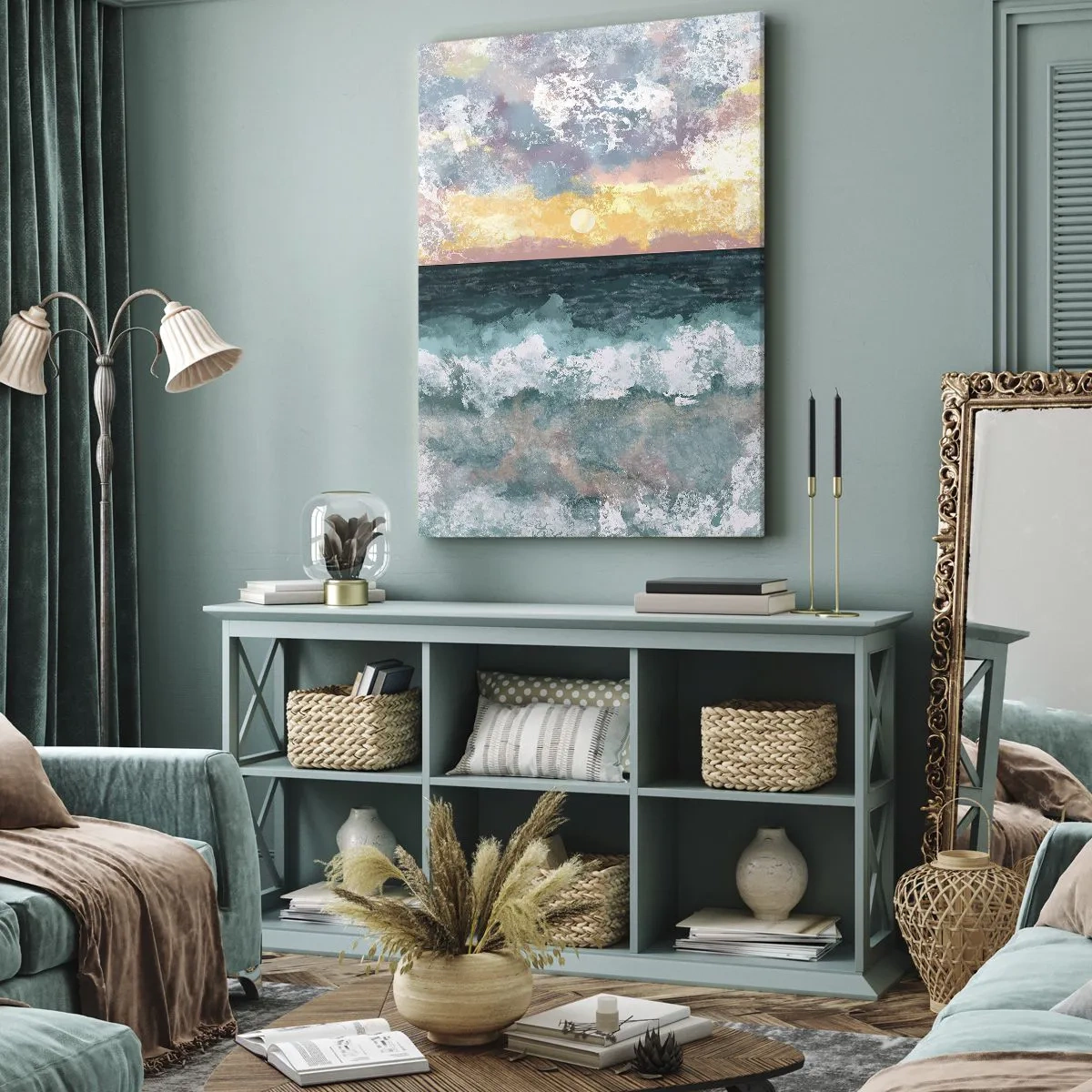 Canvastavla - Bild på duk - Vatten, ljus, luft - 70x100 cm