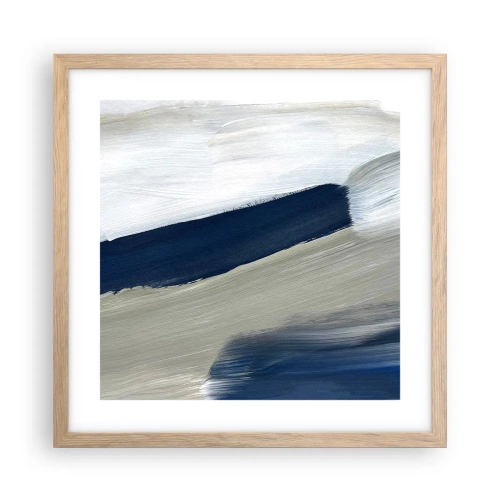 Affisch i ram av ljusek - Möte med vitt - 40x40 cm