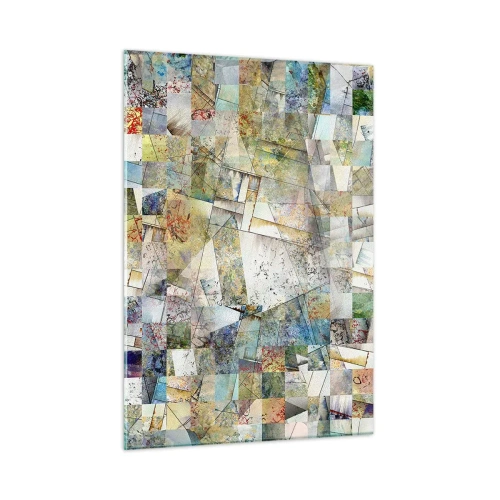 Glastavla - Bild på glas - Geometrisk omblandning - 50x70 cm