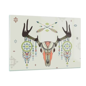 Glastavla - Bild på glas - Indianjägares trofé - 120x80 cm