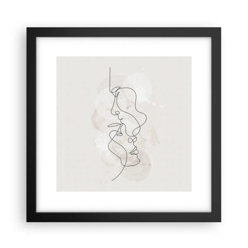 Affisch i svart ram - Tilltrasslade i famn - 30x30 cm