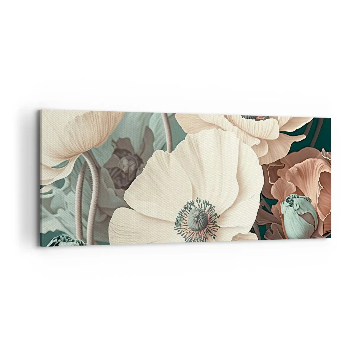 Canvastavla - Bild på duk - Viskningar av vallmo - 100x40 cm