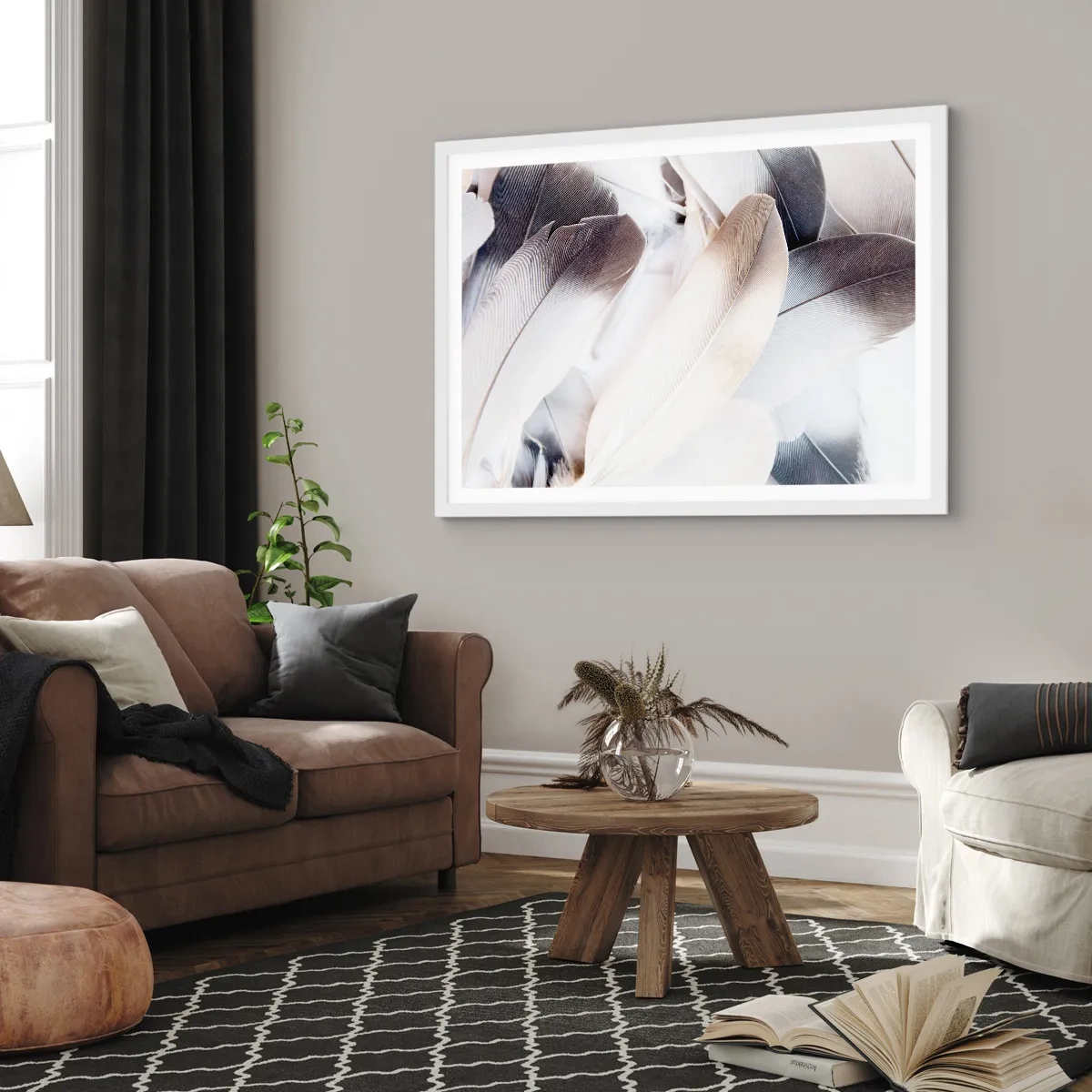 Affisch i vit ram - Nästan änglalik - 100x70 cm