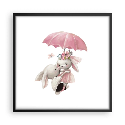 Affisch i svart ram - Det är just kärlek - 50x50 cm