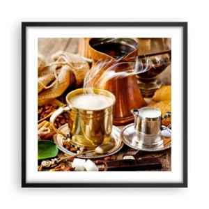 Affisch i svart ram - Ha en trevlig dag! - 50x50 cm