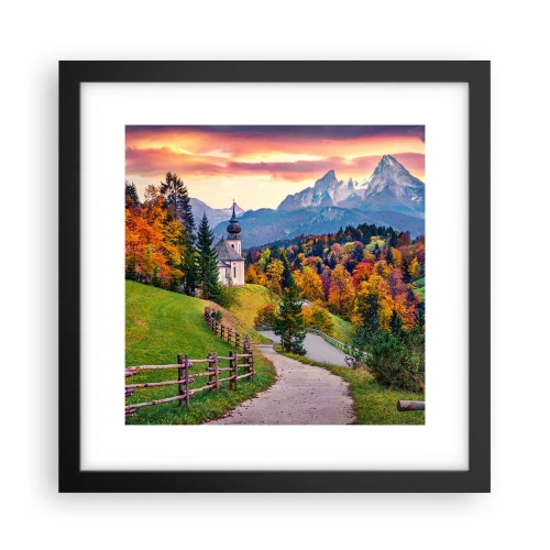 Affisch i svart ram - Landskap som en målning - 30x30 cm