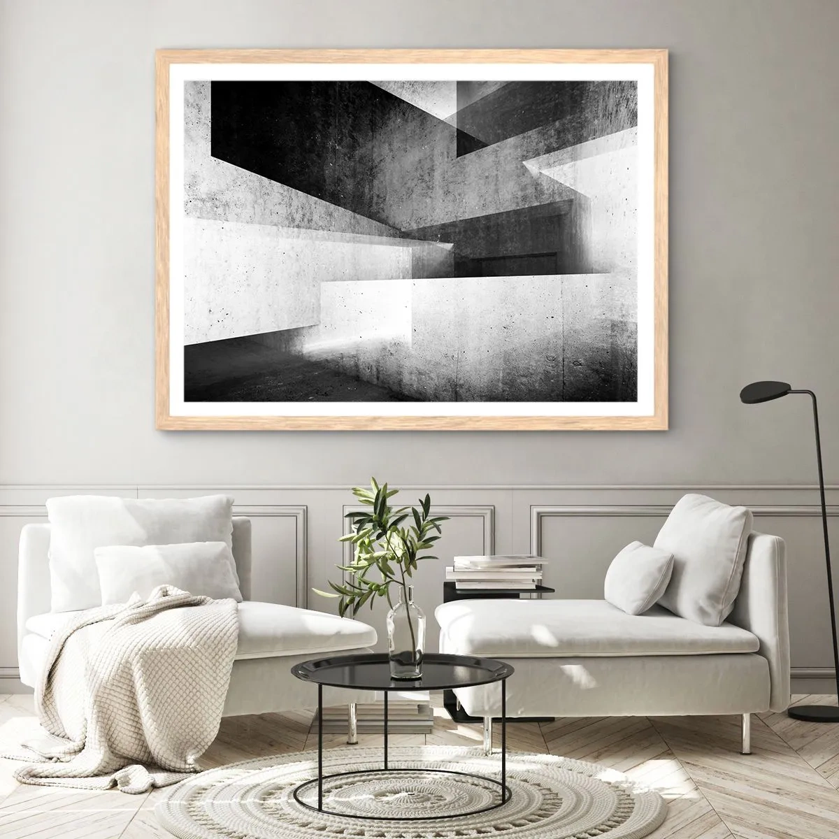 Affisch i ram av ljusek - Rummets struktur - 91x61 cm