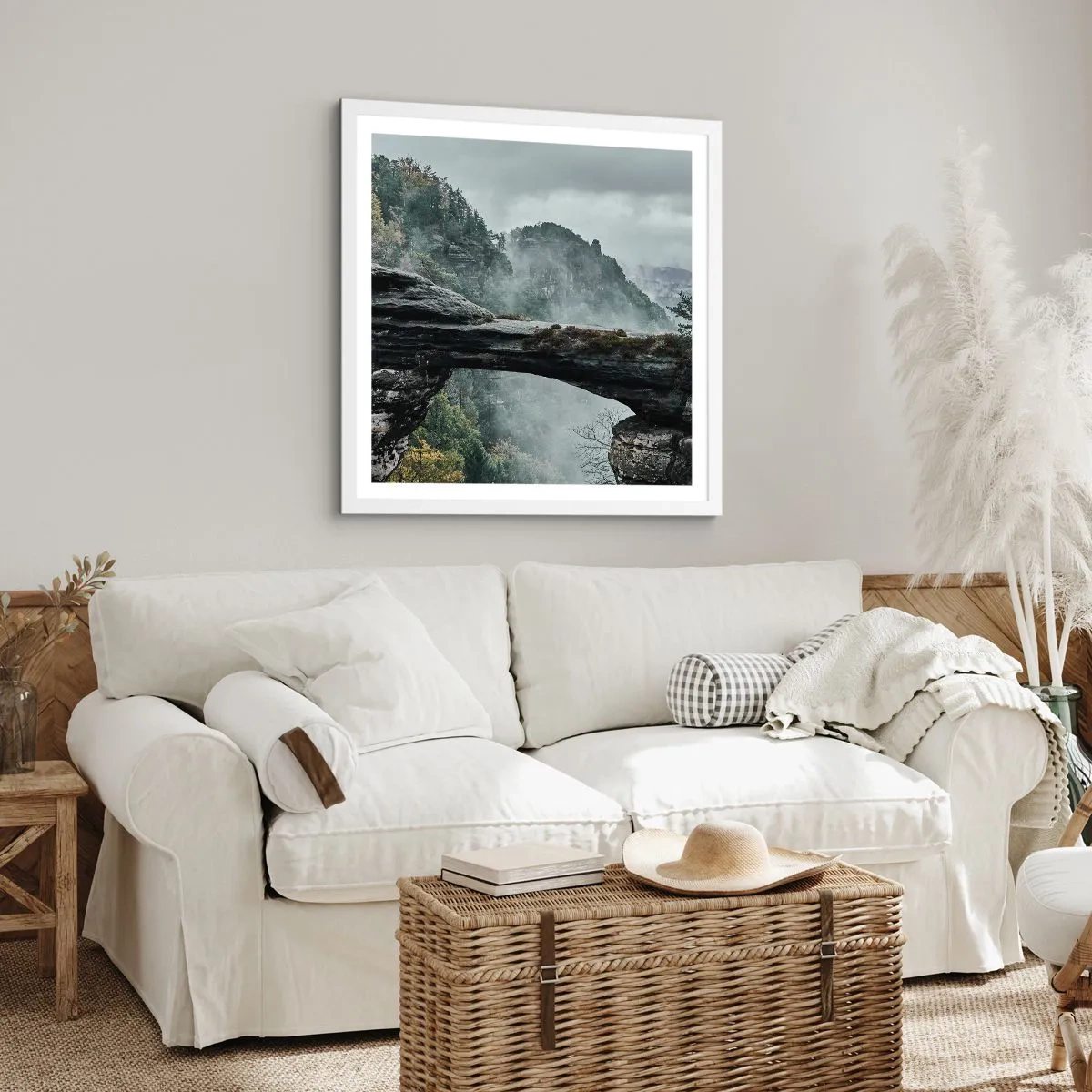 Affisch i vit ram - Äventyret är på väg att börja - 50x50 cm