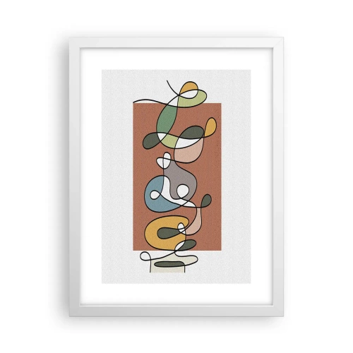 Affisch i vit ram - Abstraktion: en färgglad dans - 30x40 cm