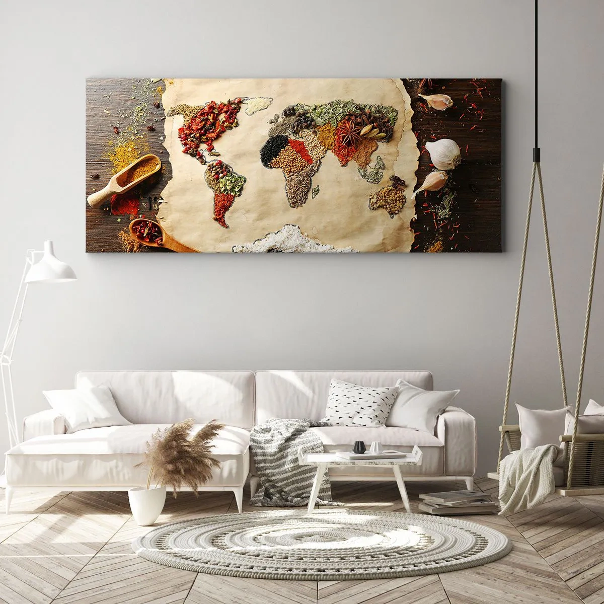 Canvastavla - Bild på duk - Världens alla smaker - 120x50 cm