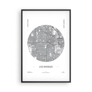 Affisch i svart ram - Los Angeles anatomi - 61x91 cm