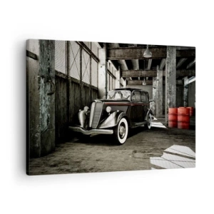 Canvastavla - Bild på duk - Snygg retrobil i ett rålager - 70x50cm - 30-talets tidlösa elegans. - Modern väggdekoration för vardagsrum och sovrum ARTTOR