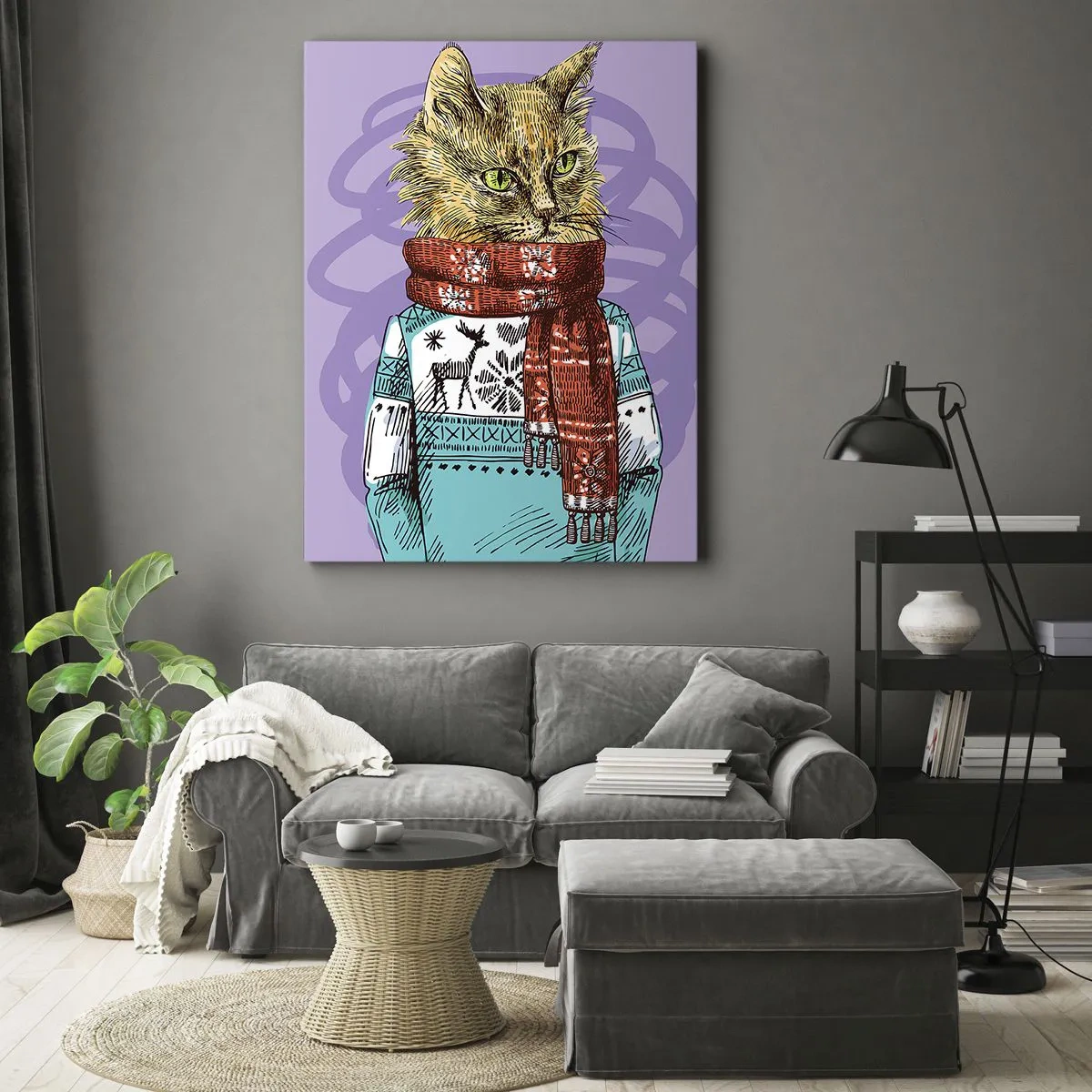 Canvastavla - Bild på duk - Mästerkatten - 50x70 cm