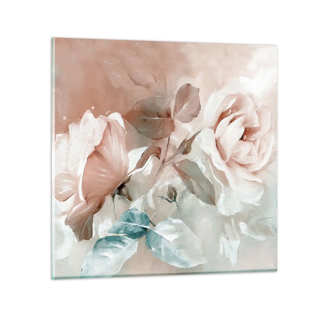 Glastavla - Bild på glas - Romantikens anda - 40x40 cm