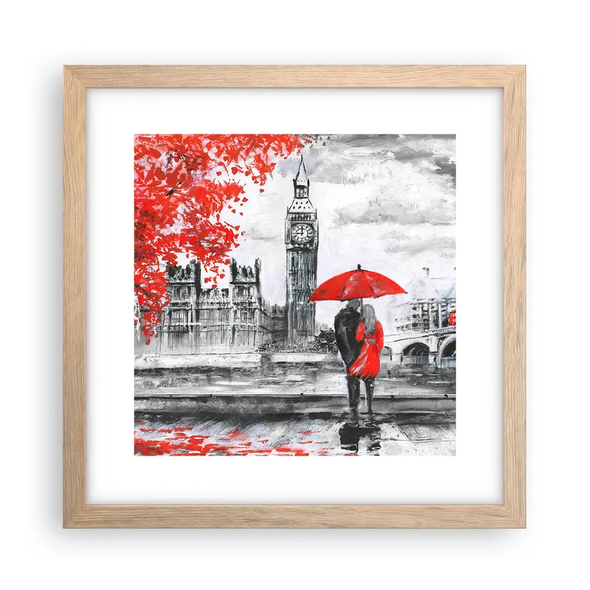 Affisch i ram av ljusek - Förälskade i London - 30x30 cm