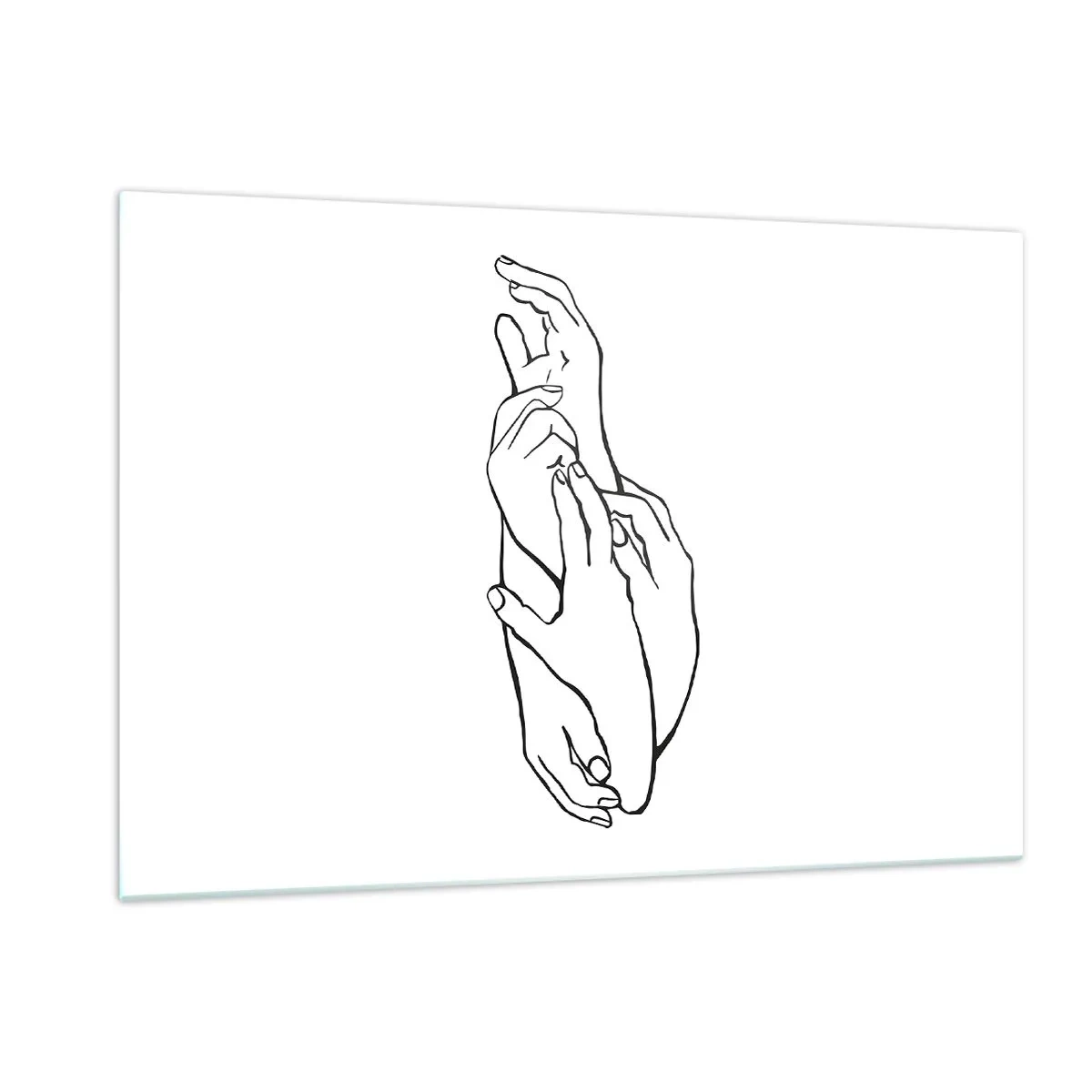 Glastavla - Bild på glas - Hand i hand - 120x80 cm
