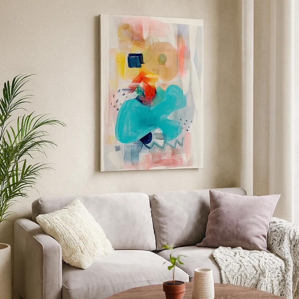 Canvastavla - Bild på duk - Ett färgglatt spel - 50x70 cm